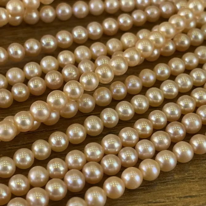 Lonjew Real Pearls 5-5.5mm AAA Grade Quality Approx 76 Pcs One Strand (Pink Color) - Image 18
