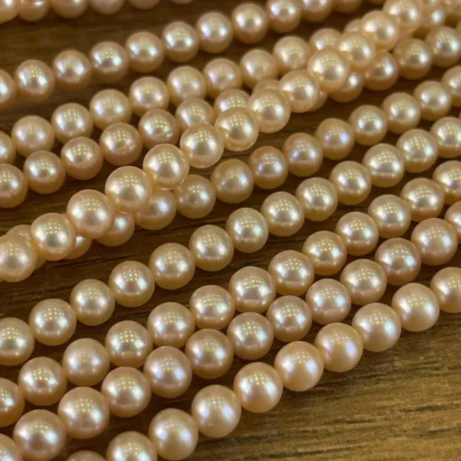 Lonjew Real Pearls 5-5.5mm AAA Grade Quality Approx 76 Pcs One Strand (Pink Color) - Image 17