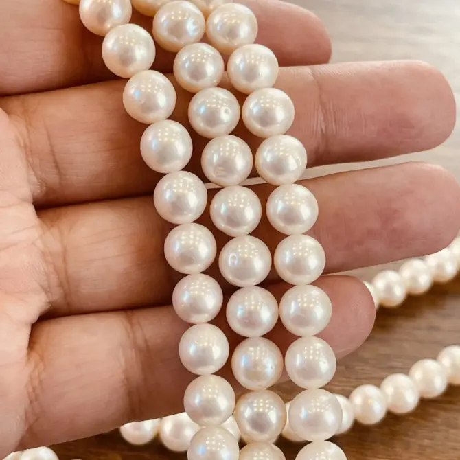 Lonjew Real Pearls 9-10mm AA Grade Quality Approx 47 Pcs One Strand WT065 - Image 5
