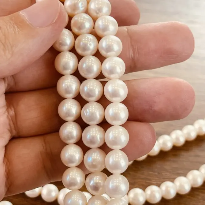 Lonjew Real Pearls 9-10mm AA Grade Quality Approx 47 Pcs One Strand WT065
