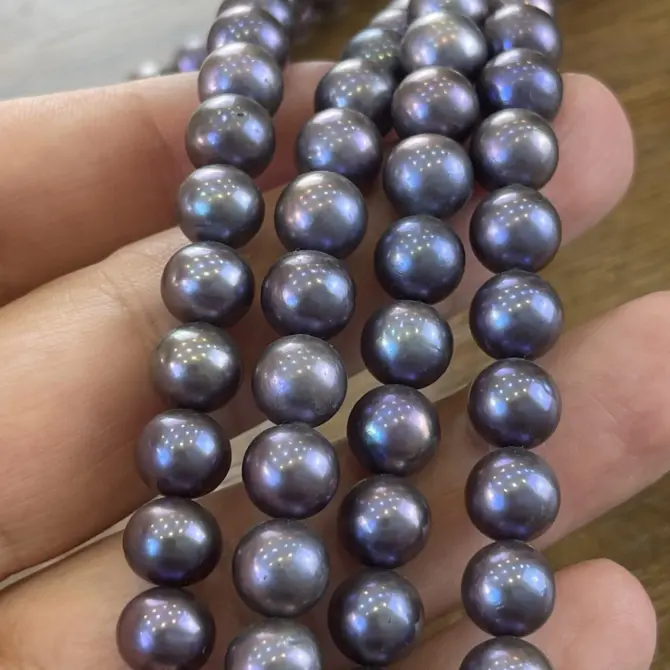 Lonjew Real Pearls 9-10mm AA+ Grade Quality Approx 52 Pcs One Strand RS125 - Image 2