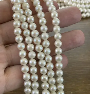 Lonjew Real Pearls 7-7.5mm AA Grade Quality Approx 57 Pcs One Strand WT075