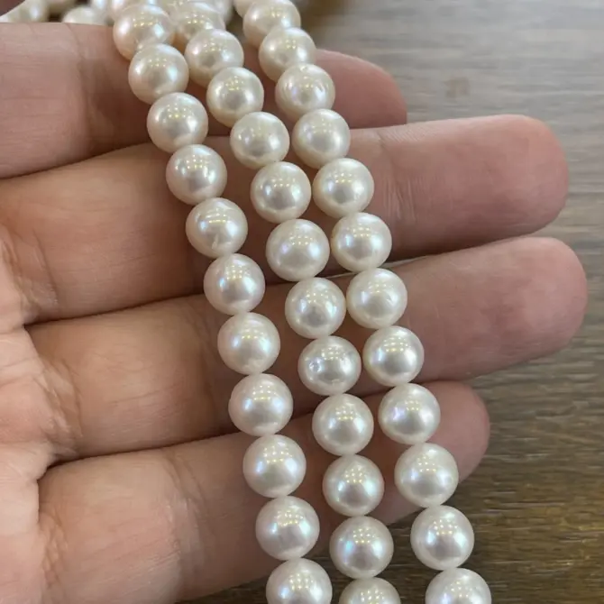 Lonjew Real Pearls 8-8.5mm AA Grade Quality Approx 50 Pcs One Strand