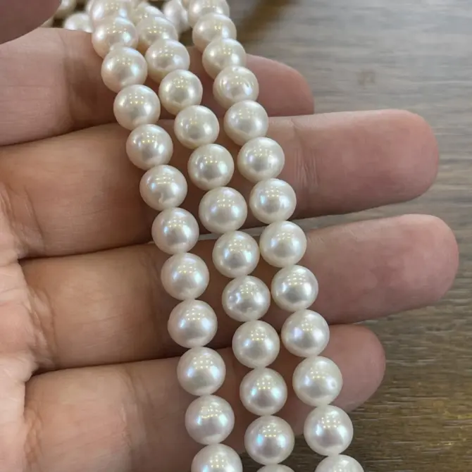 Lonjew Real Pearls 8-8.5mm AA Grade Quality Approx 50 Pcs One Strand - Image 13