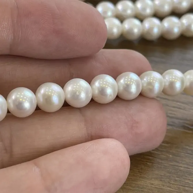 Lonjew Real Pearls 8-8.5mm AA Grade Quality Approx 50 Pcs One Strand - Image 2