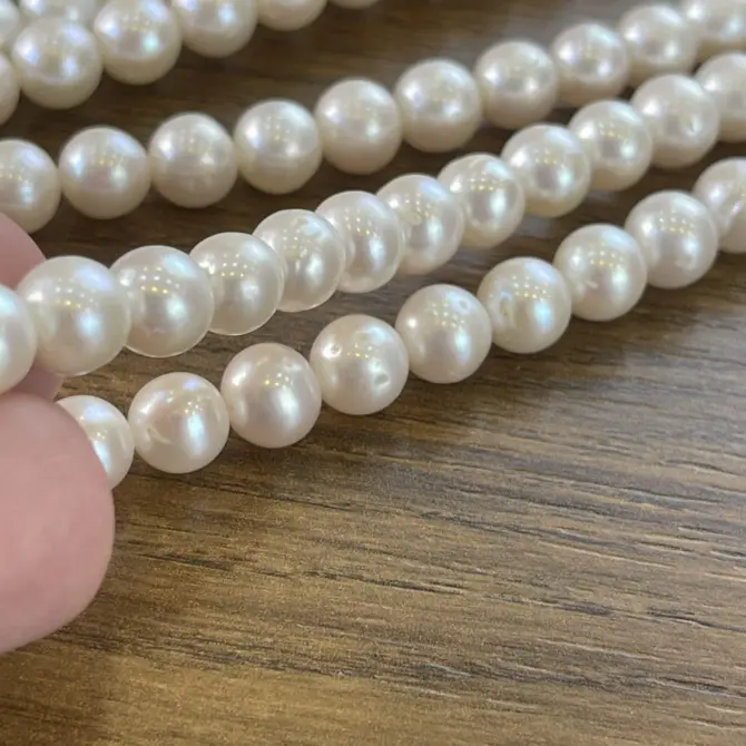 Lonjew Real Pearls 8-8.5mm AA Grade Quality Approx 50 Pcs One Strand - Image 3