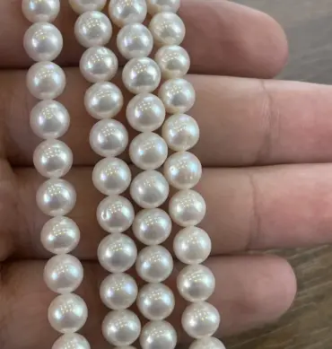 Lonjew Real Pearls 7.5-8mm AA Grade Quality Approx 53 Pcs One Strand AN075