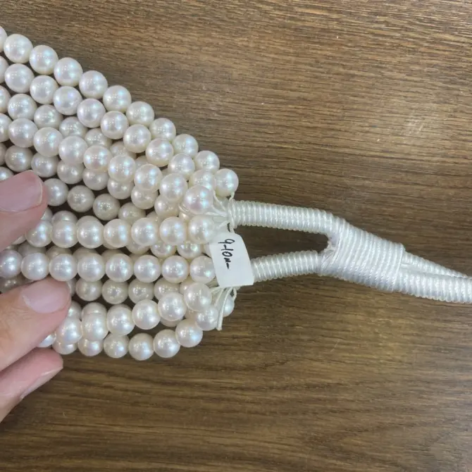 Lonjew Real Pearls 9-10mm AA+ Grade Quality Approx 47 Pcs One Strand - Image 24