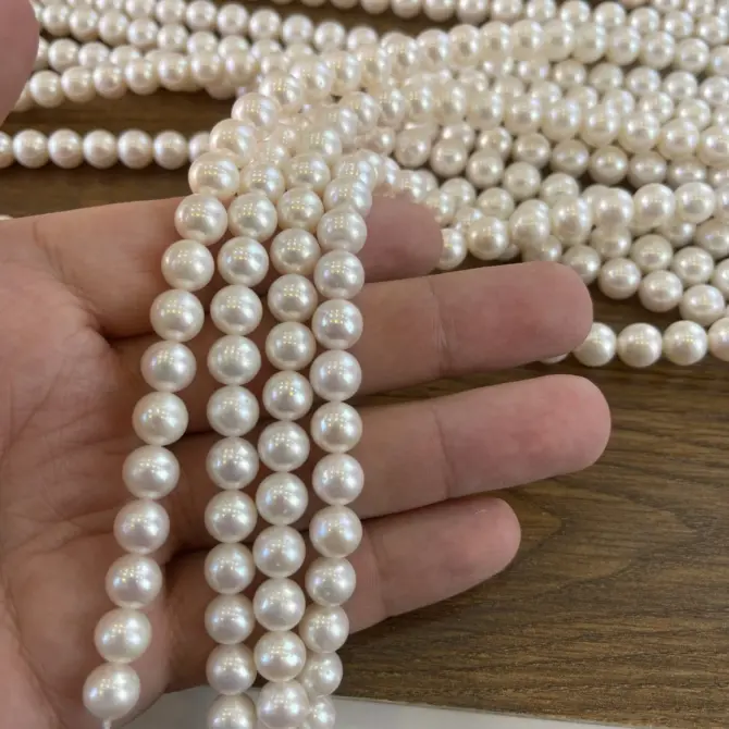 Lonjew Real Pearls 9-10mm AA+ Grade Quality Approx 47 Pcs One Strand - Image 19