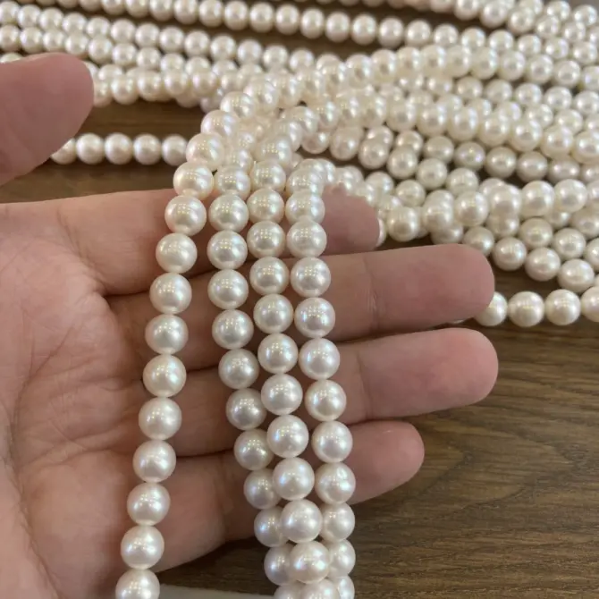 Lonjew Real Pearls 9-10mm AA+ Grade Quality Approx 47 Pcs One Strand