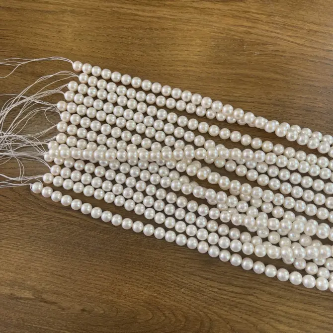 Lonjew Real Pearls 9-10mm AA+ Grade Quality Approx 47 Pcs One Strand - Image 17