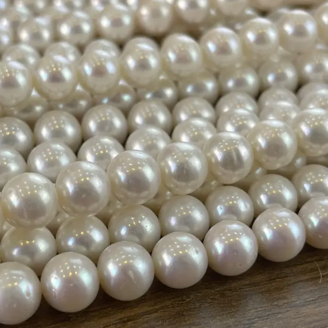 Lonjew Real Pearls 9-10mm AA+ Grade Quality Approx 47 Pcs One Strand - Image 12