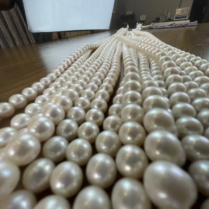 Lonjew Real Pearls 9-10mm AA+ Grade Quality Approx 47 Pcs One Strand - Image 8