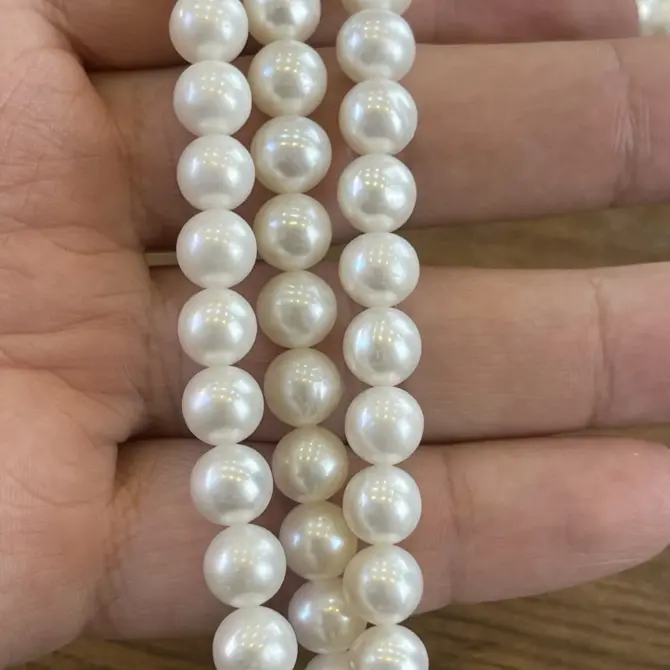Lonjew Real Pearls 8-8.5mm AA+ Grade Quality Approx 50 Pcs One Strand RS150