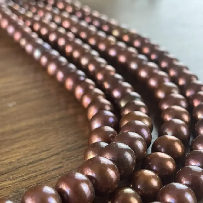 Lonjew Real Pearls 10-11mm AAA Grade Quality Approx 42 Pcs One Strand (Chocolate Color) RS150 - Image 5