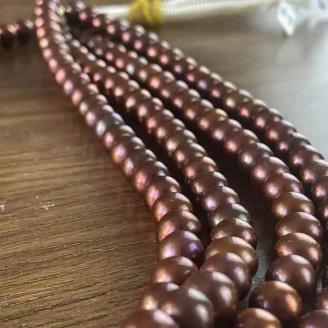 Lonjew Real Pearls 10-11mm AAA Grade Quality Approx 42 Pcs One Strand (Chocolate Color) RS150 - Image 4