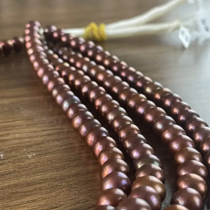 Lonjew Real Pearls 10-11mm AAA Grade Quality Approx 42 Pcs One Strand (Chocolate Color) RS150 - Image 3