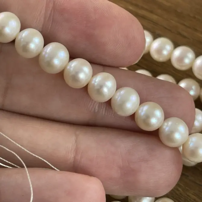 Lonjew Real Pearls 7.5-8mm AAA Grade Quality Approx 52 Pcs One Strand AN200 - Image 17
