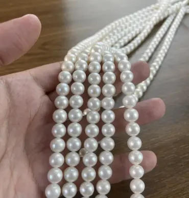 Lonjew Real Pearls 10-11mm AA Grade Quality Approx 42 Pcs One Strand