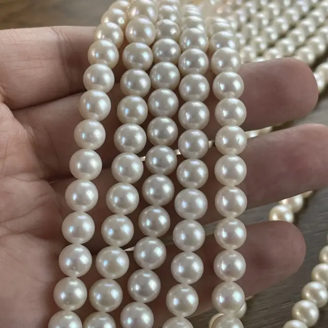 Lonjew Real Pearls 8-8.5mm AAA Grade Quality Approx 50 Pcs One Strand AN200 - Image 16