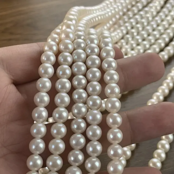Lonjew Real Pearls 8-8.5mm AAA Grade Quality Approx 50 Pcs One Strand AN200 - Image 15