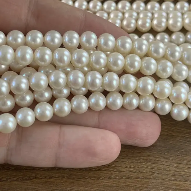 Lonjew Real Pearls 8-8.5mm AAA Grade Quality Approx 50 Pcs One Strand AN200 - Image 2