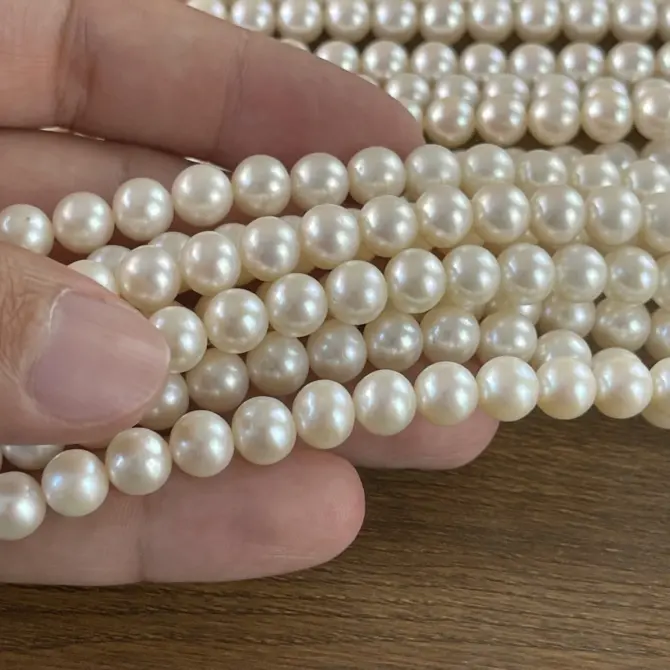 Lonjew Real Pearls 8-8.5mm AAA Grade Quality Approx 50 Pcs One Strand AN200 - Image 7