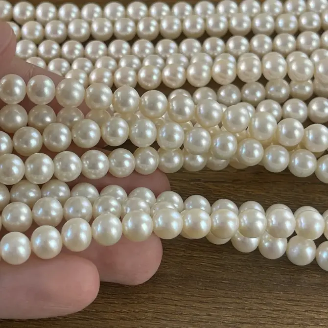 Lonjew Real Pearls 8-8.5mm AAA Grade Quality Approx 50 Pcs One Strand AN200 - Image 6