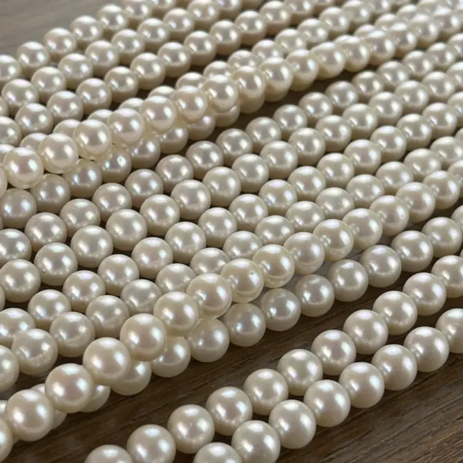 Lonjew Real Pearls 8-8.5mm AAA Grade Quality Approx 50 Pcs One Strand AN200 - Image 4