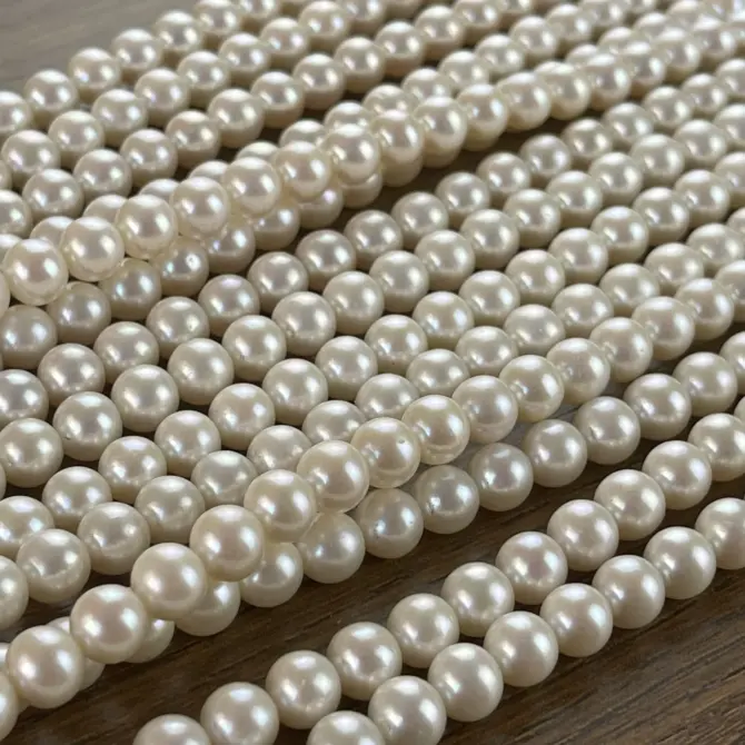 Lonjew Real Pearls 8-8.5mm AAA Grade Quality Approx 50 Pcs One Strand AN200 - Image 3