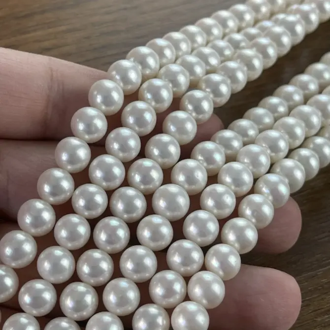 Lonjew Real Pearls 9-10mm AAA Grade Quality Approx 47 Pcs One Strand GP200 - Image 33