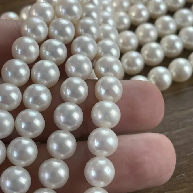 Lonjew Real Pearls 9-10mm AAA Grade Quality Approx 47 Pcs One Strand GP200 - Image 30