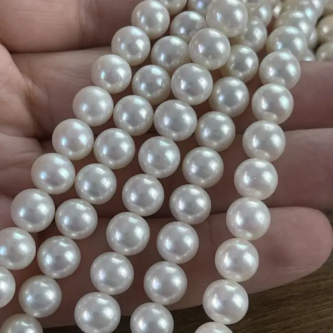 Lonjew Real Pearls 9-10mm AAA Grade Quality Approx 47 Pcs One Strand GP200