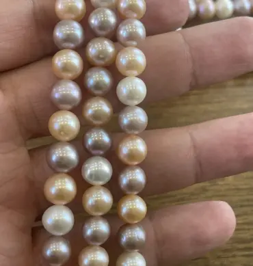 Lonjew Real Pearls 9-9.5mm AAA Grade Quality Approx 47 Pcs One Strand AN300