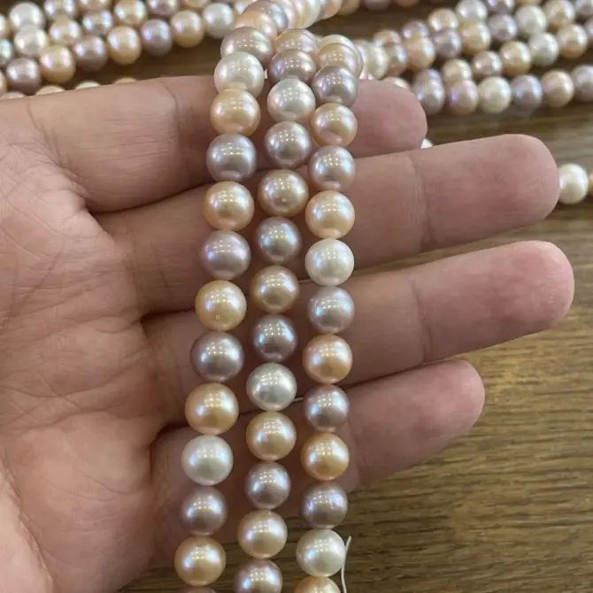 Lonjew Real Pearls 9-9.5mm AAA Grade Quality Approx 47 Pcs One Strand AN300 - Image 9