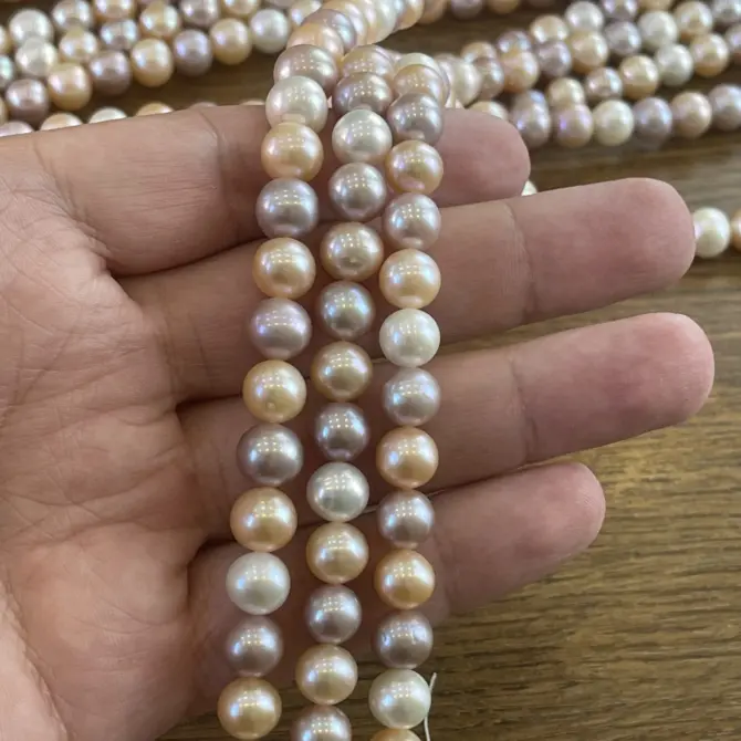 Lonjew Real Pearls 9-9.5mm AAA Grade Quality Approx 47 Pcs One Strand AN300 - Image 8