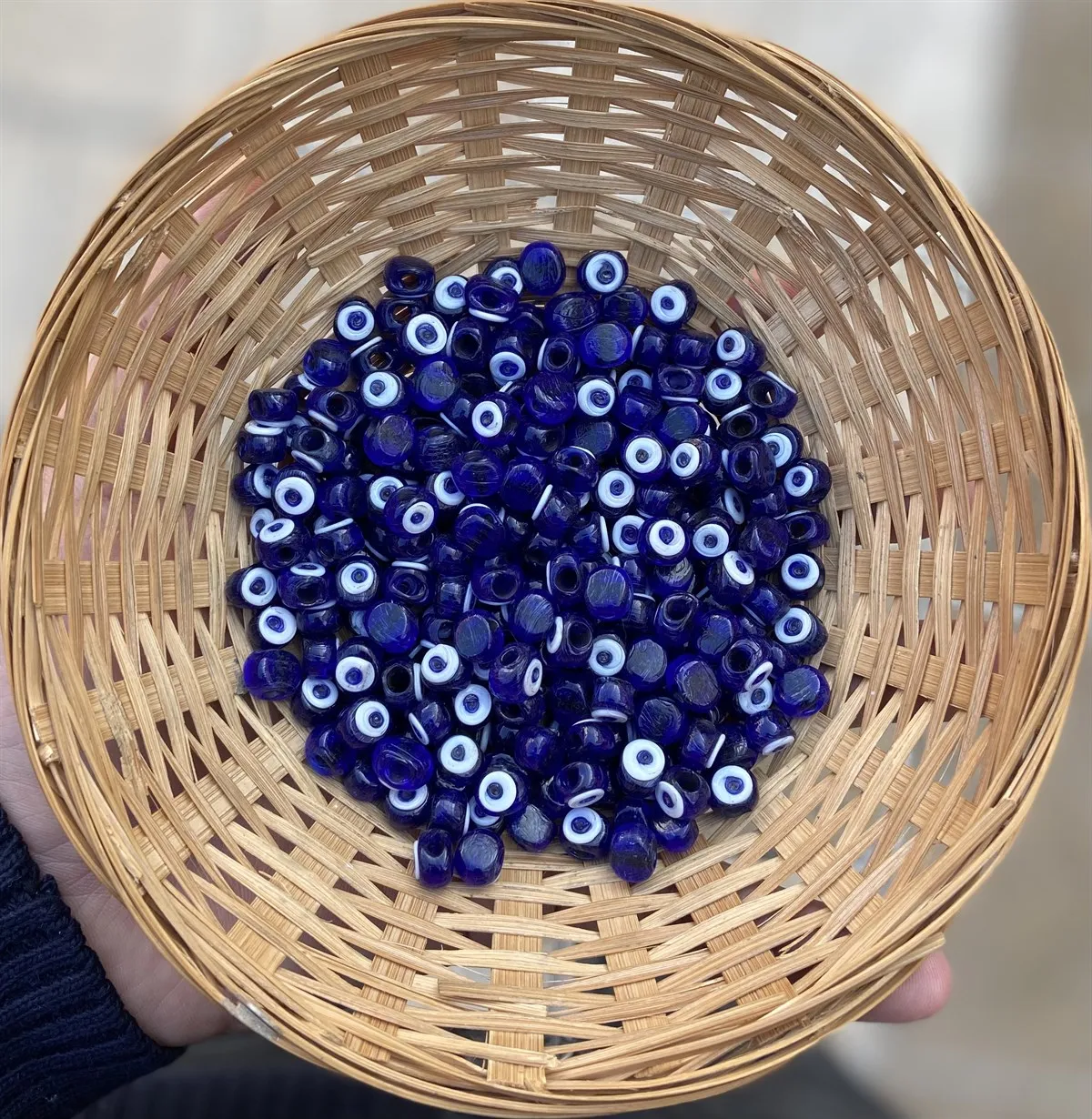 Lonjew Handmade Evil Eye Glass Beads Navi Blue HM1055 10Pcs 8mm