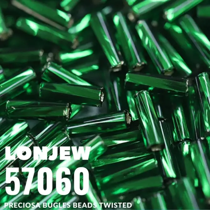 Preciosa Twisted Bugles Beads 57060 2"  3.5 Oz Square