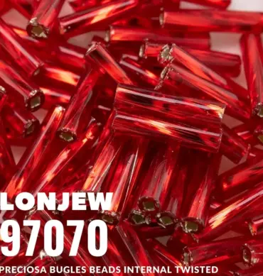 Preciosa Twisted Bugles Beads 97070 2" 3.5 Oz