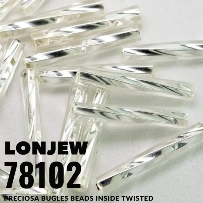 Preciosa Internally Twisted Bugles Beads 78102 3" 3.5 Oz